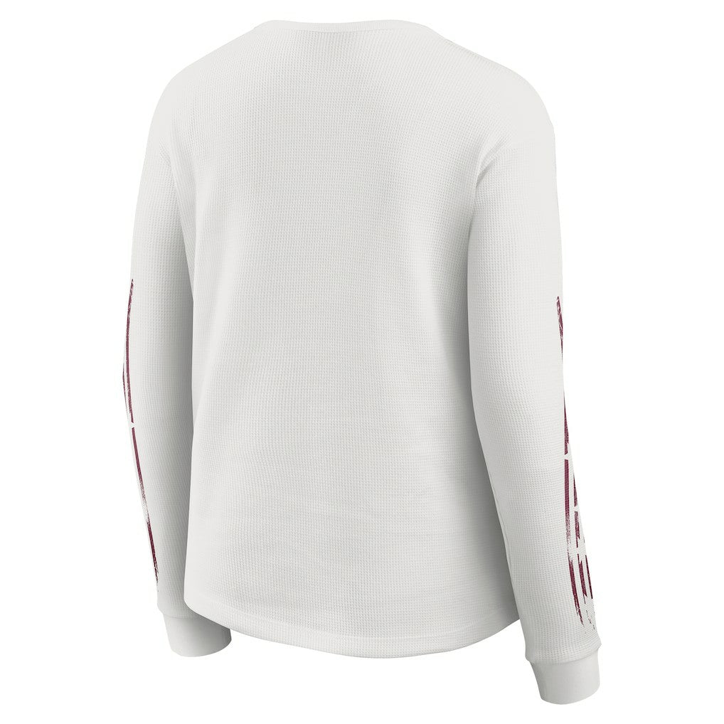 WEAR by Erin Andrews Women's Graphic Waffle Long-Sleeve T-Shirt - Washington Commanders