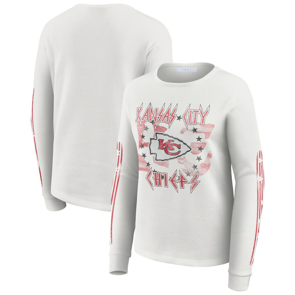 WEAR by Erin Andrews Women's Graphic Waffle Long-Sleeve T-Shirt - Kansas City Chiefs