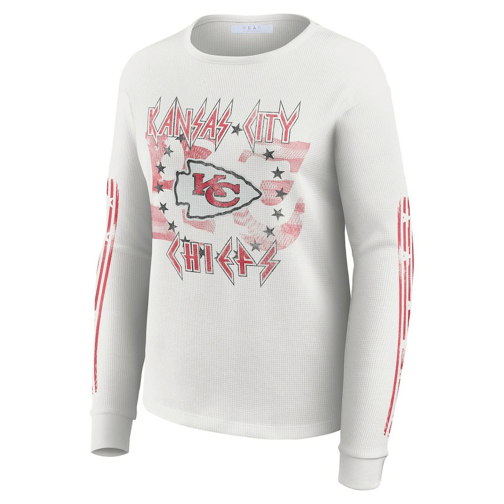WEAR by Erin Andrews Women's Graphic Waffle Long-Sleeve T-Shirt - Kansas City Chiefs