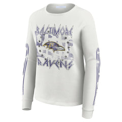 WEAR by Erin Andrews Women's Graphic Waffle Long-Sleeve T-Shirt - Baltimore Ravens