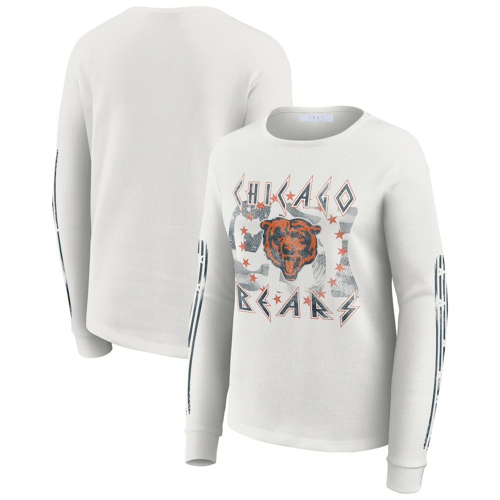 WEAR by Erin Andrews Women's Graphic Waffle Long-Sleeve T-Shirt - Chicago Bears