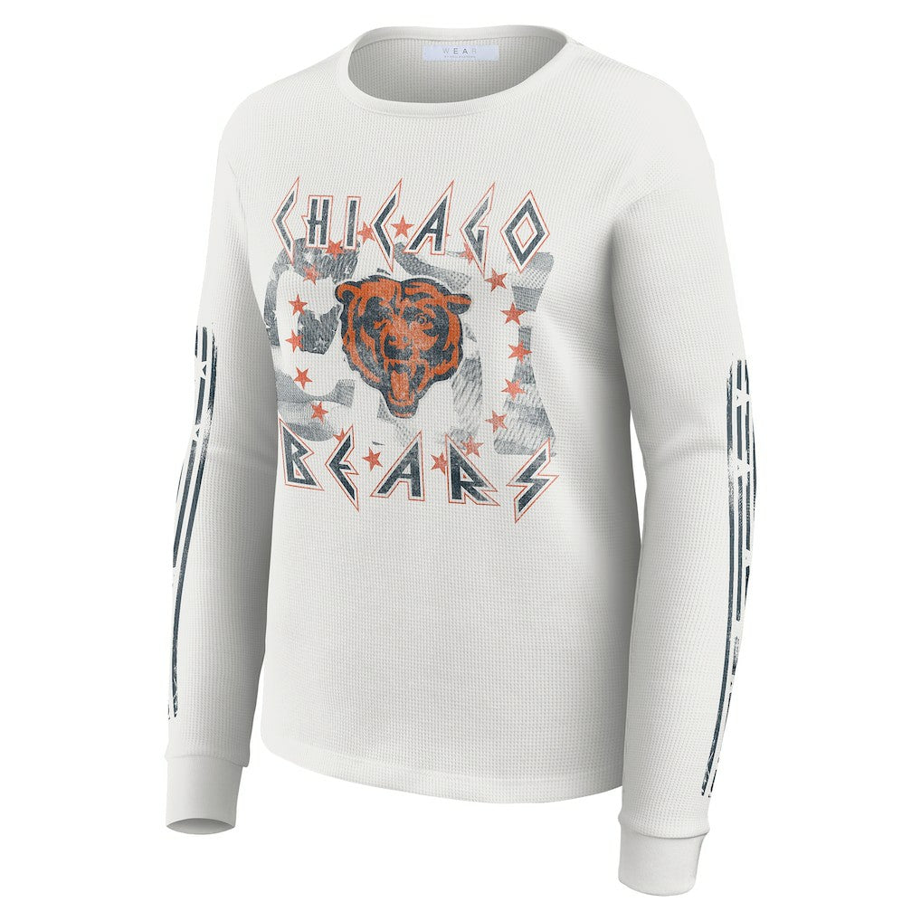 WEAR by Erin Andrews Women's Graphic Waffle Long-Sleeve T-Shirt - Chicago Bears