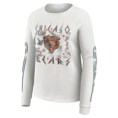 WEAR by Erin Andrews Women's Graphic Waffle Long-Sleeve T-Shirt - Chicago Bears