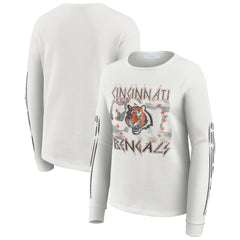 WEAR by Erin Andrews Women's Graphic Waffle Long-Sleeve T-Shirt - Cincinnati Bengals