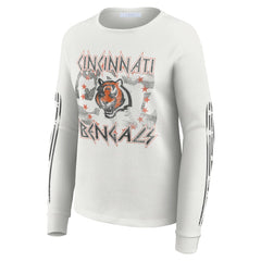 WEAR by Erin Andrews Women's Graphic Waffle Long-Sleeve T-Shirt - Cincinnati Bengals
