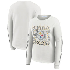 WEAR by Erin Andrews Women's Graphic Waffle Long-Sleeve T-Shirt - Pittsburgh Steelers
