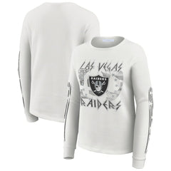 WEAR by Erin Andrews Women's Graphic Waffle Long-Sleeve T-Shirt - Las Vegas Raiders
