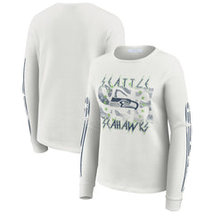 WEAR by Erin Andrews Women's Graphic Waffle Long-Sleeve T-Shirt - Seattle Seahawks