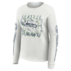 WEAR by Erin Andrews Women's Graphic Waffle Long-Sleeve T-Shirt - Seattle Seahawks