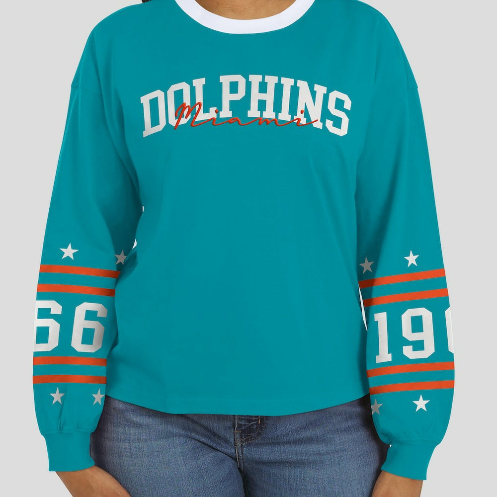 WEAR by Erin Andrews Women's Sport Long-Sleeve T-Shirt - Miami Dolphins