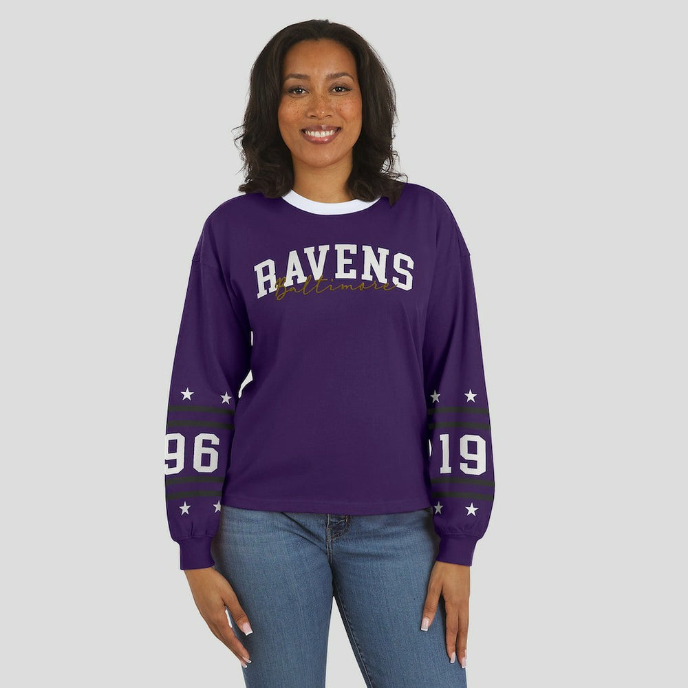 WEAR by Erin Andrews Women's Sport Long-Sleeve T-Shirt - Baltimore Ravens
