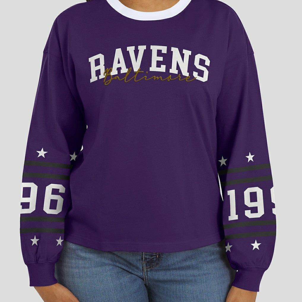 WEAR by Erin Andrews Women's Sport Long-Sleeve T-Shirt - Baltimore Ravens