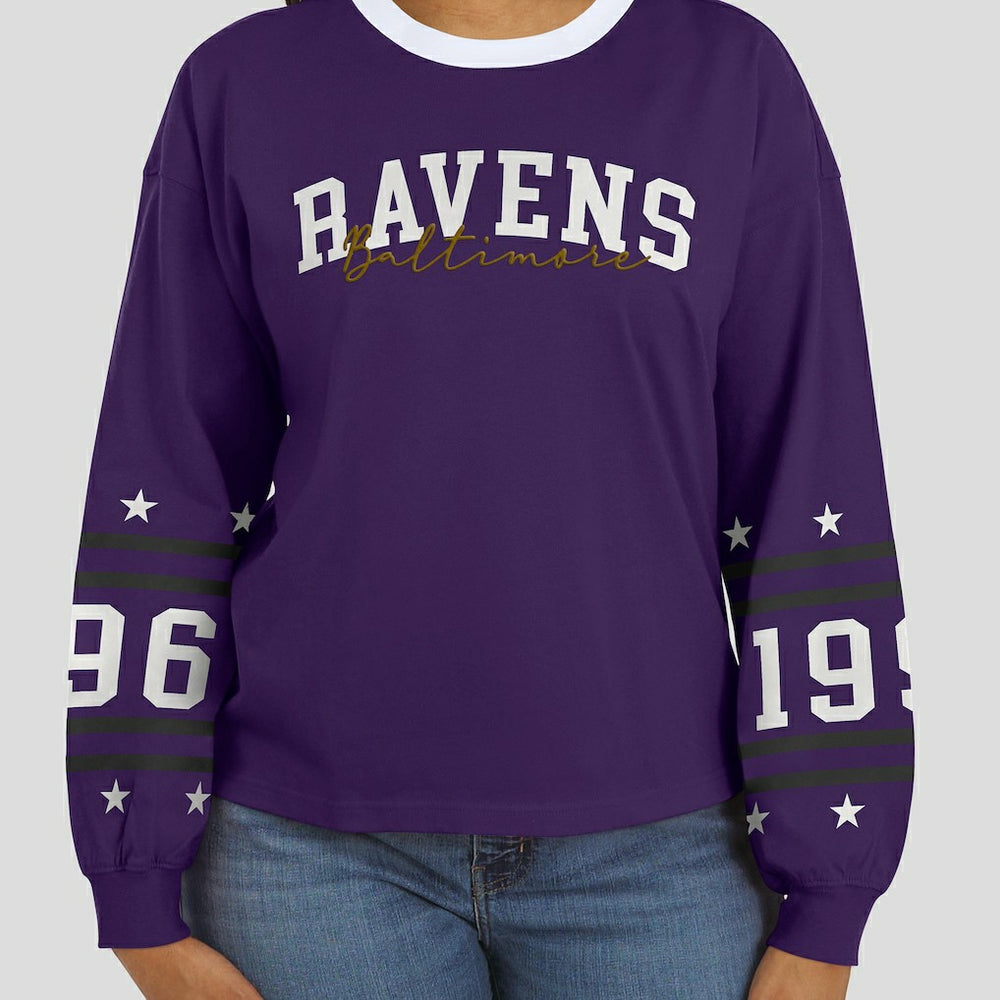 WEAR by Erin Andrews Women's Sport Long-Sleeve T-Shirt - Baltimore Ravens