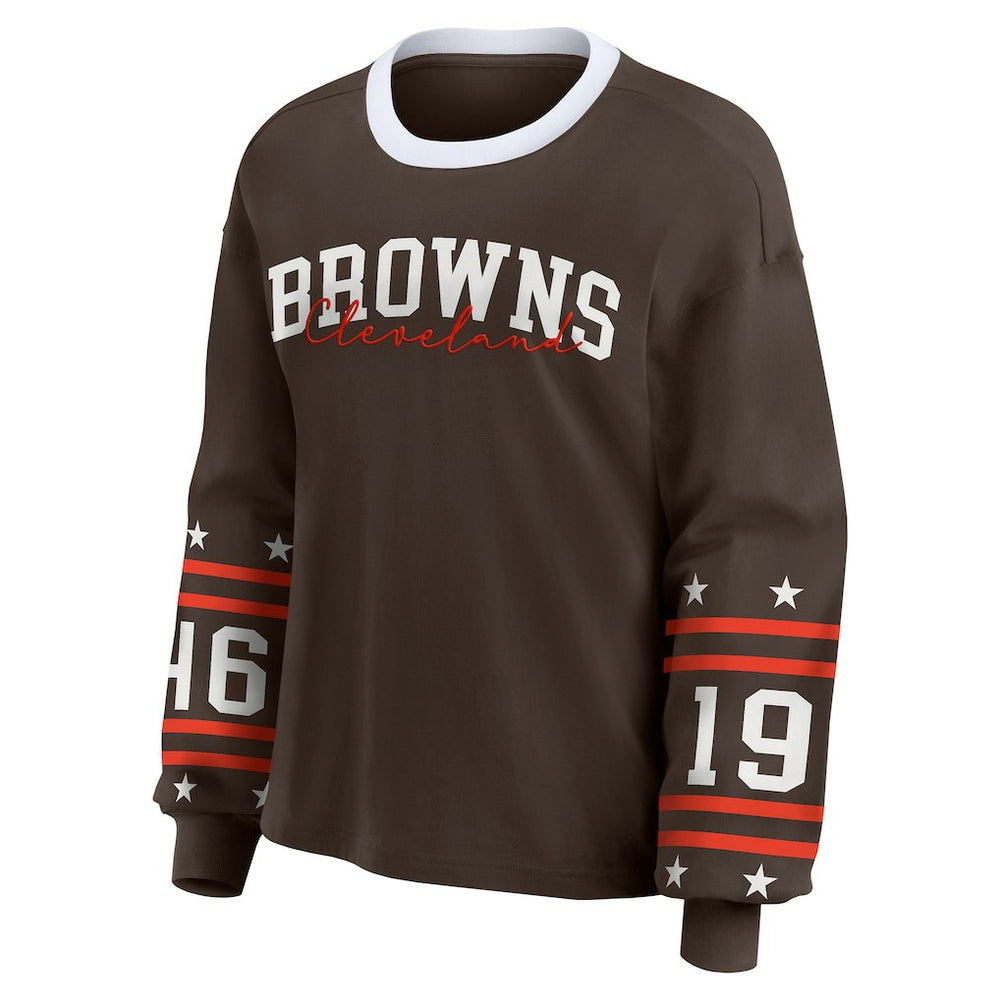 WEAR by Erin Andrews Women's Sport Long-Sleeve T-Shirt - Cleveland Browns