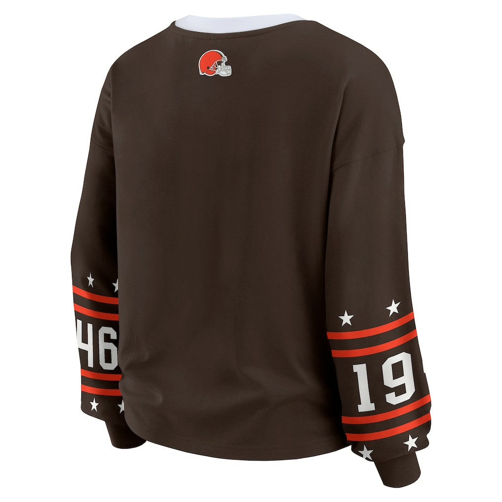 WEAR by Erin Andrews Women's Sport Long-Sleeve T-Shirt - Cleveland Browns