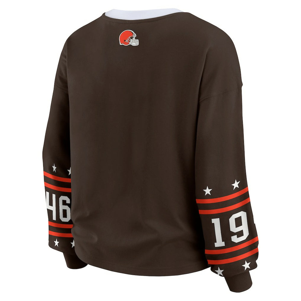 WEAR by Erin Andrews Women's Sport Long-Sleeve T-Shirt - Cleveland Browns
