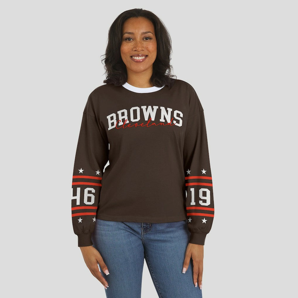 WEAR by Erin Andrews Women's Sport Long-Sleeve T-Shirt - Cleveland Browns