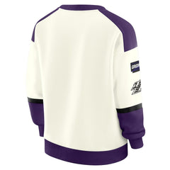 WEAR by Erin Andrews Women's Racing Crew V-Neck Sweatshirt - Baltimore Ravens
