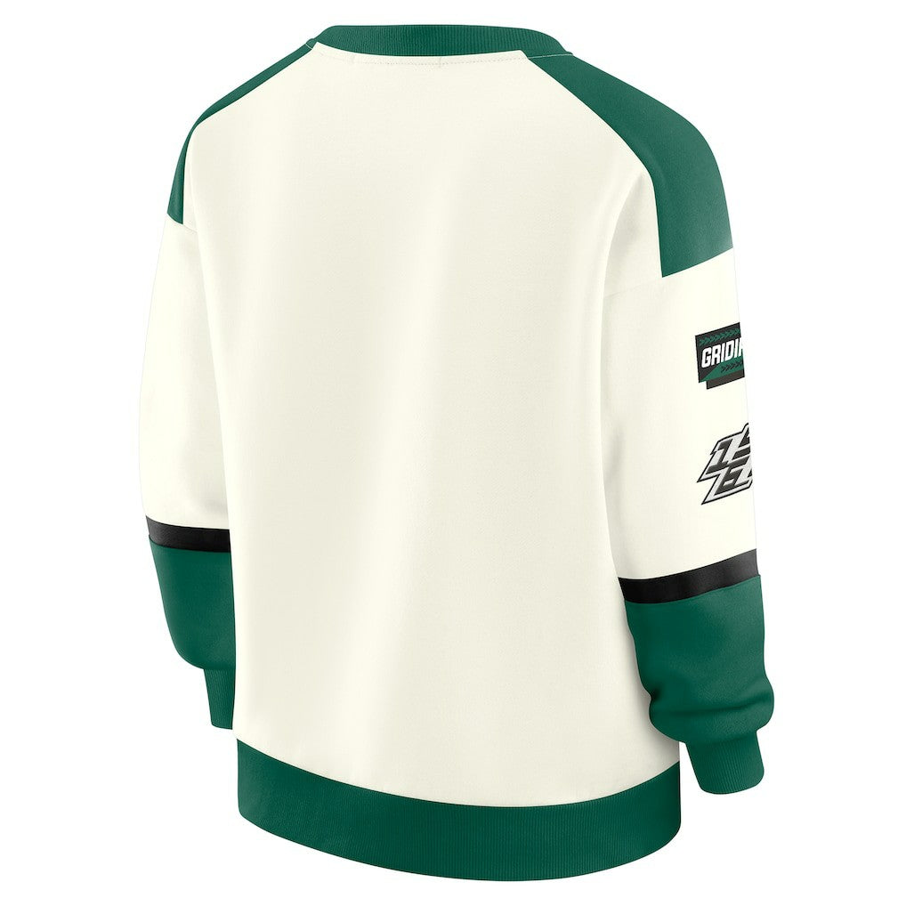 WEAR by Erin Andrews Women's Racing Crew V-Neck Sweatshirt - New York Jets