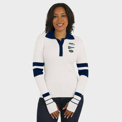 WEAR by Erin Andrews Women's Ribbed Henley Polo Sweater - Seattle Seahawks