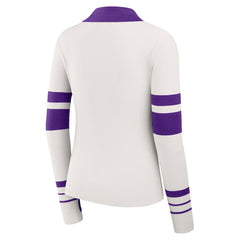 WEAR by Erin Andrews Women's Ribbed Henley Polo Sweater - Minnesota Vikings