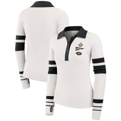 WEAR by Erin Andrews Women's Ribbed Henley Polo Sweater - New Orleans Saints
