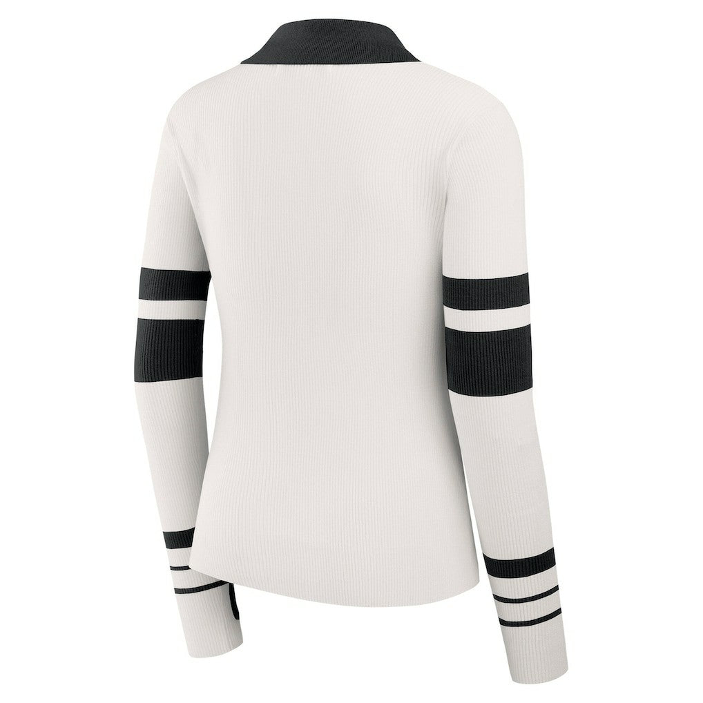 WEAR by Erin Andrews Women's Ribbed Henley Polo Sweater - New Orleans Saints