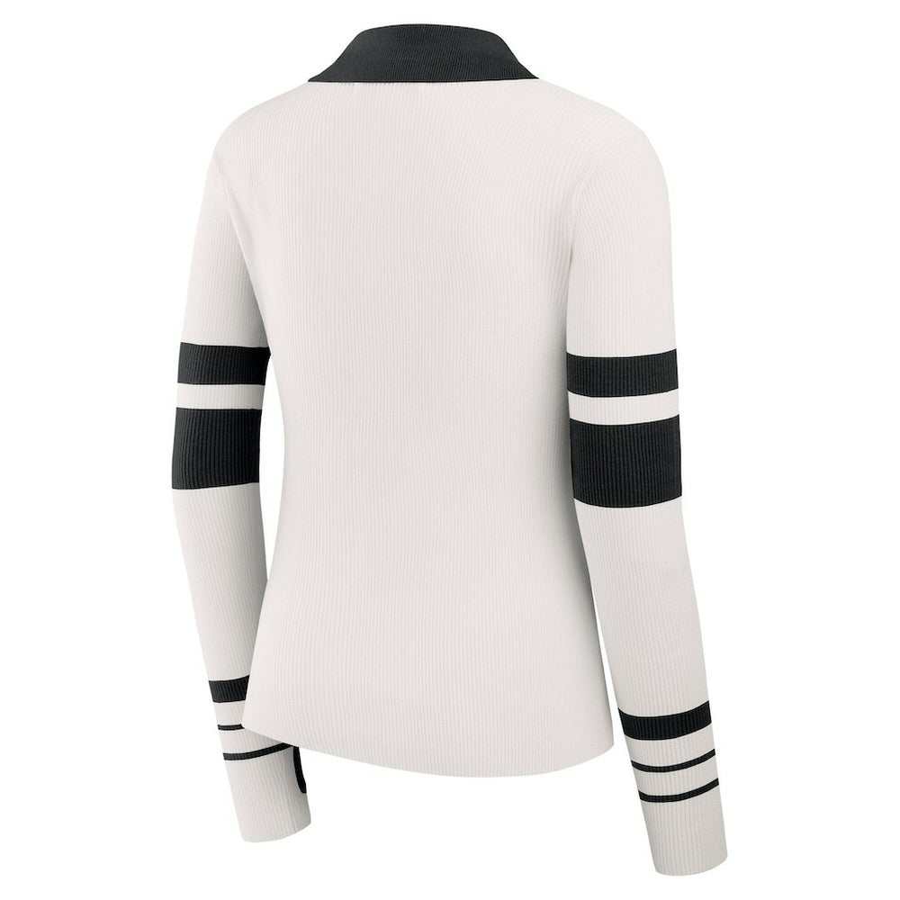 WEAR by Erin Andrews Women's Ribbed Henley Polo Sweater - New Orleans Saints