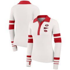 WEAR by Erin Andrews Women's Ribbed Henley Polo Sweater - San Francisco 49ers