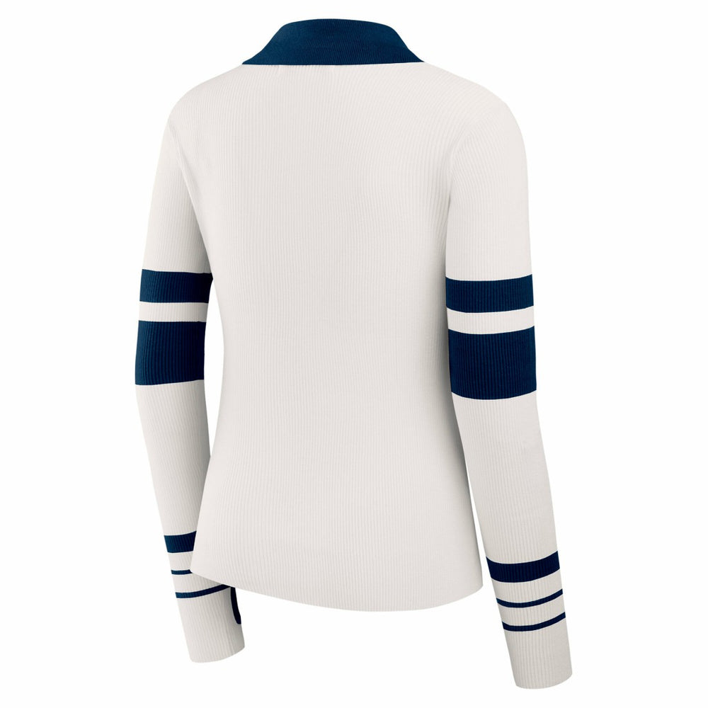 WEAR by Erin Andrews Women's Ribbed Henley Polo Sweater - Denver Broncos