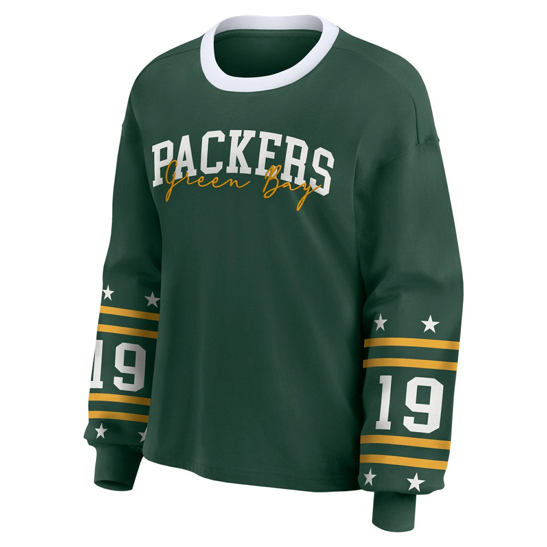 WEAR by Erin Andrews Women's Plus Size Sport Long-Sleeve T-Shirt - Green Bay Packers