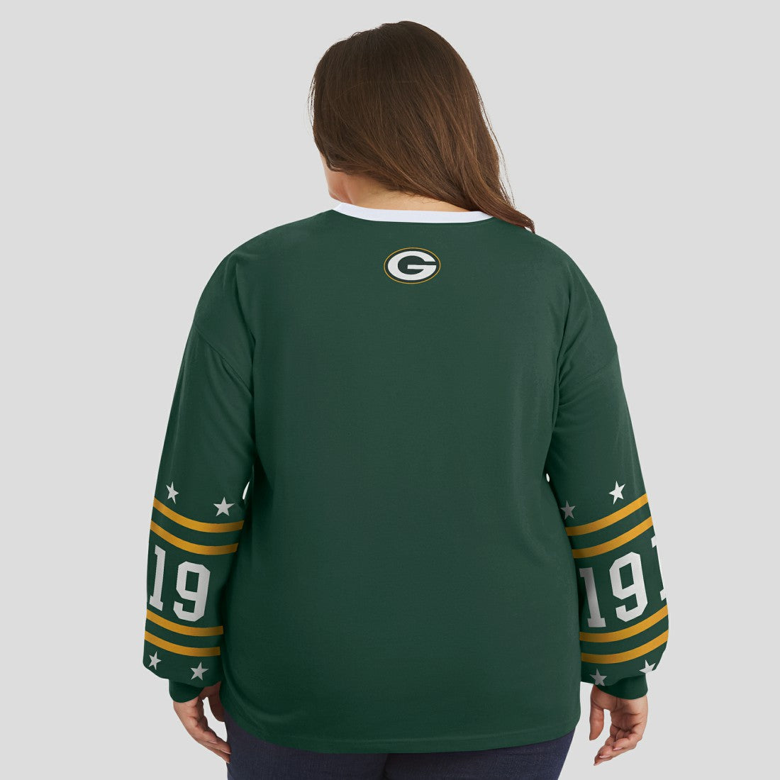 WEAR by Erin Andrews Women's Plus Size Sport Long-Sleeve T-Shirt - Green Bay Packers