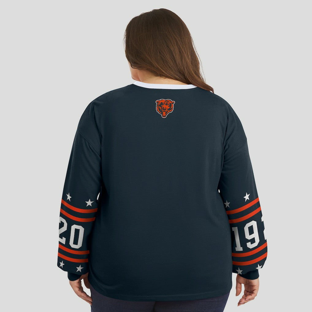 WEAR by Erin Andrews Women's Plus Size Sport Long-Sleeve T-Shirt - Chicago Bears
