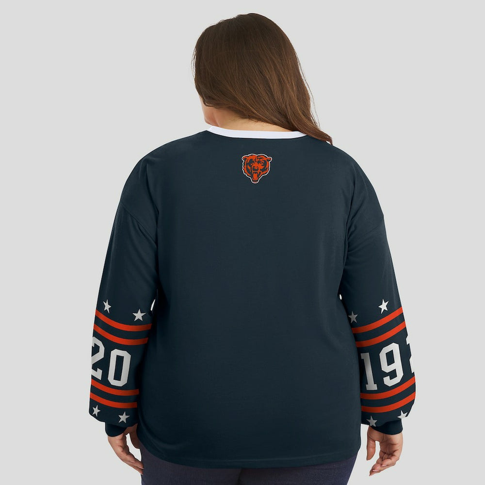 WEAR by Erin Andrews Women's Plus Size Sport Long-Sleeve T-Shirt - Chicago Bears