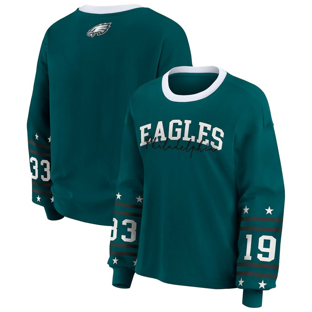 WEAR by Erin Andrews Women's Plus Size Sport Long-Sleeve T-Shirt - Philadelphia Eagles
