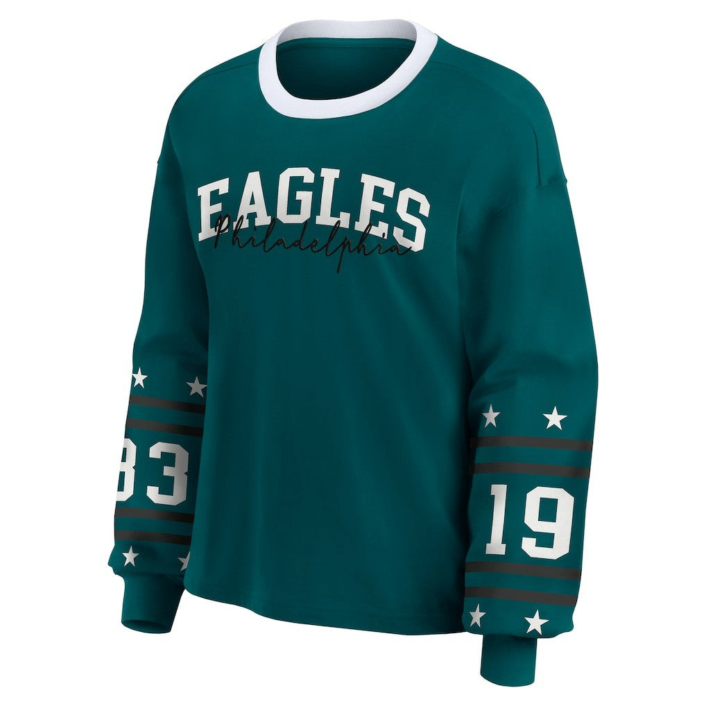 WEAR by Erin Andrews Women's Plus Size Sport Long-Sleeve T-Shirt - Philadelphia Eagles