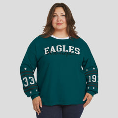 WEAR by Erin Andrews Women's Plus Size Sport Long-Sleeve T-Shirt - Philadelphia Eagles