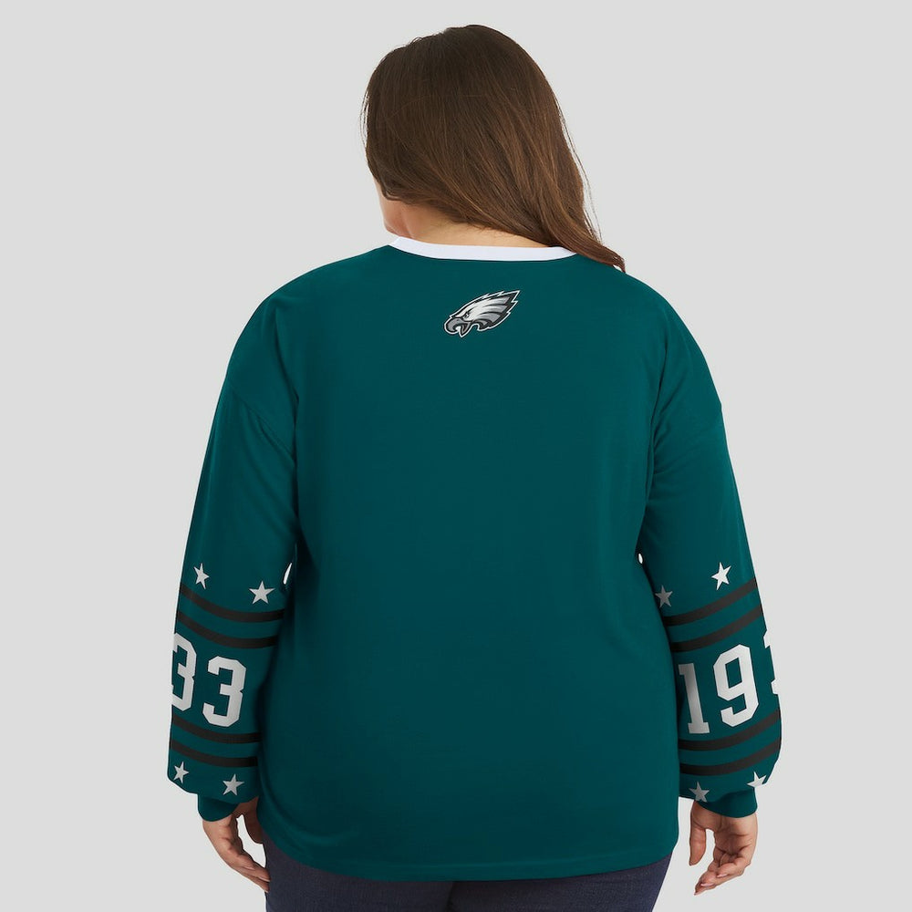 WEAR by Erin Andrews Women's Plus Size Sport Long-Sleeve T-Shirt - Philadelphia Eagles
