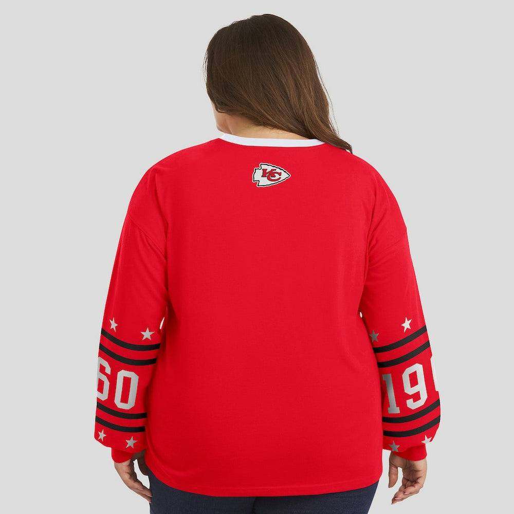 WEAR by Erin Andrews Women's Plus Size Sport Long-Sleeve T-Shirt - Kansas City Chiefs