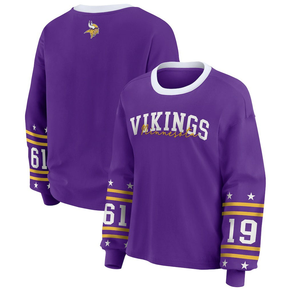 WEAR by Erin Andrews Women's Plus Size Sport Long-Sleeve T-Shirt - Minnesota Vikings