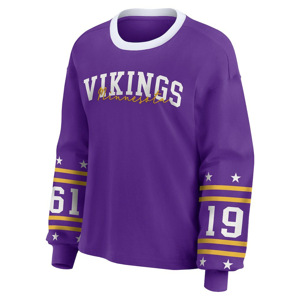 WEAR by Erin Andrews Women's Plus Size Sport Long-Sleeve T-Shirt - Minnesota Vikings