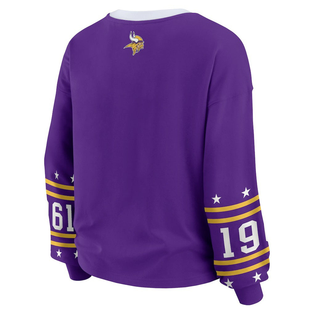 WEAR by Erin Andrews Women's Plus Size Sport Long-Sleeve T-Shirt - Minnesota Vikings