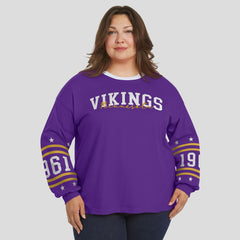WEAR by Erin Andrews Women's Plus Size Sport Long-Sleeve T-Shirt - Minnesota Vikings