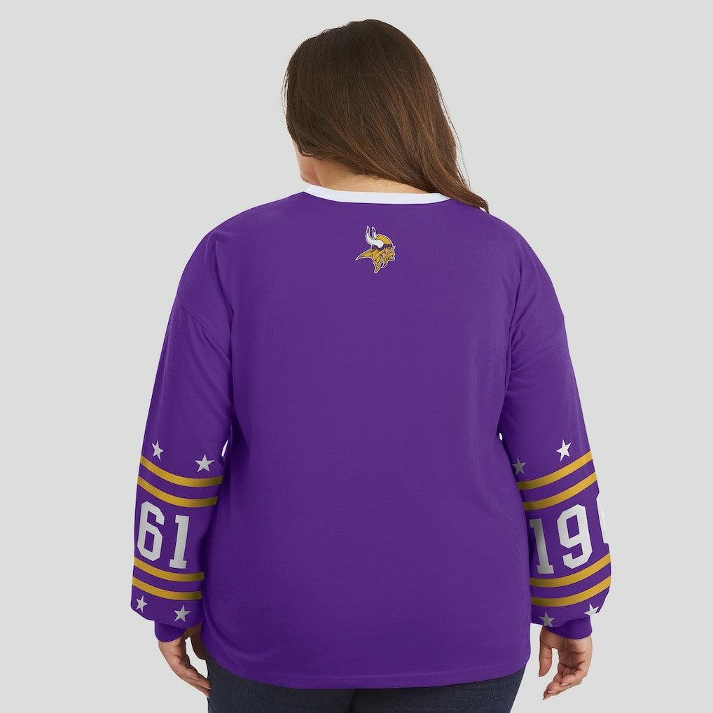 WEAR by Erin Andrews Women's Plus Size Sport Long-Sleeve T-Shirt - Minnesota Vikings