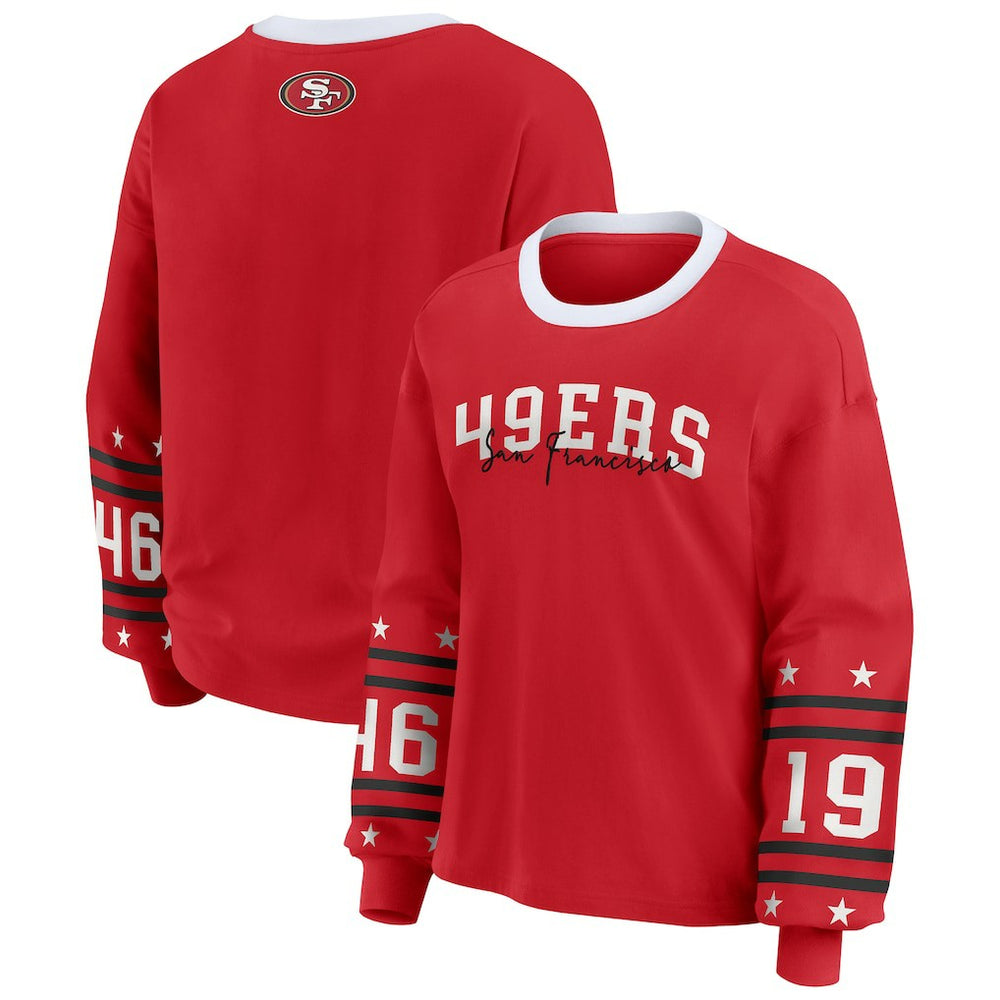 WEAR by Erin Andrews Women's Plus Size Sport Long-Sleeve T-Shirt - San Francisco 49ers