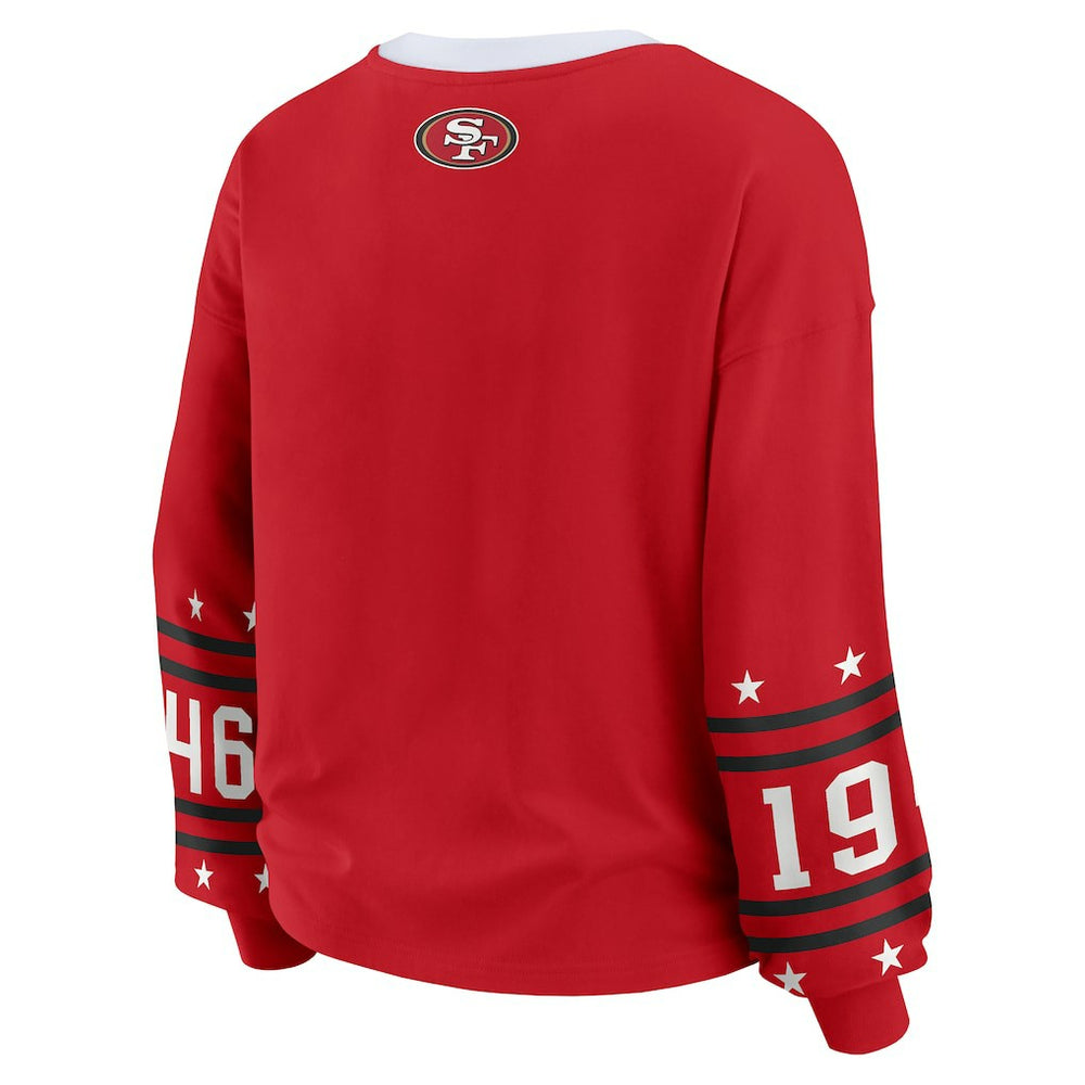 WEAR by Erin Andrews Women's Plus Size Sport Long-Sleeve T-Shirt - San Francisco 49ers
