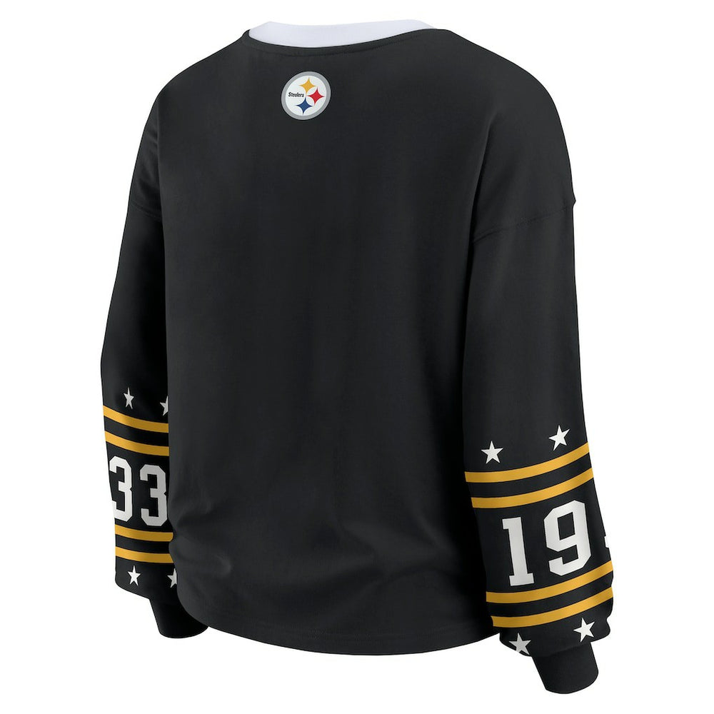 WEAR by Erin Andrews Women's Plus Size Sport Long-Sleeve T-Shirt - Pittsburgh Steelers