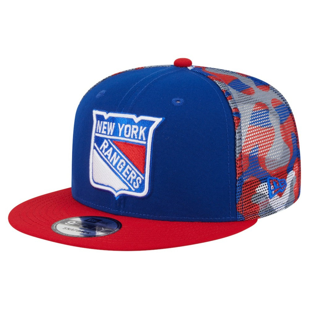 NHL Blue/Red New York Rangers New Era Camo Meshback 9FIFTY Snapback Hat