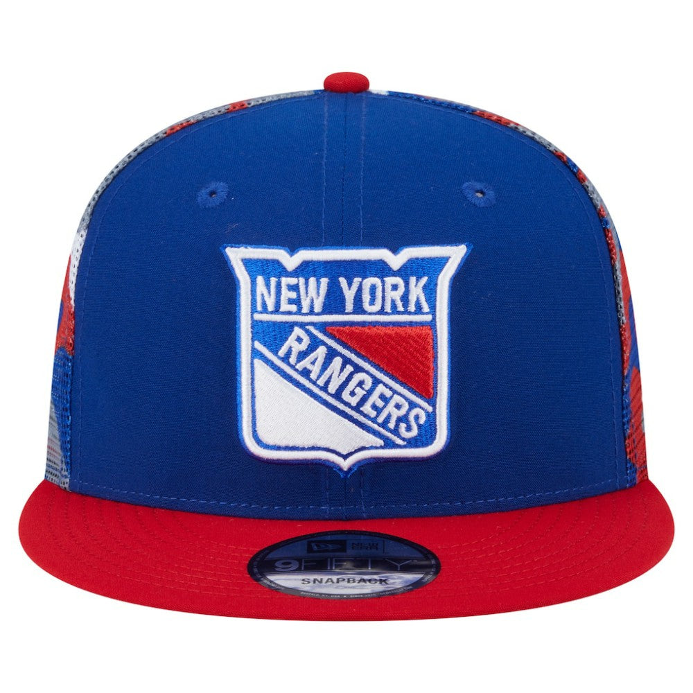 NHL Blue/Red New York Rangers New Era Camo Meshback 9FIFTY Snapback Hat