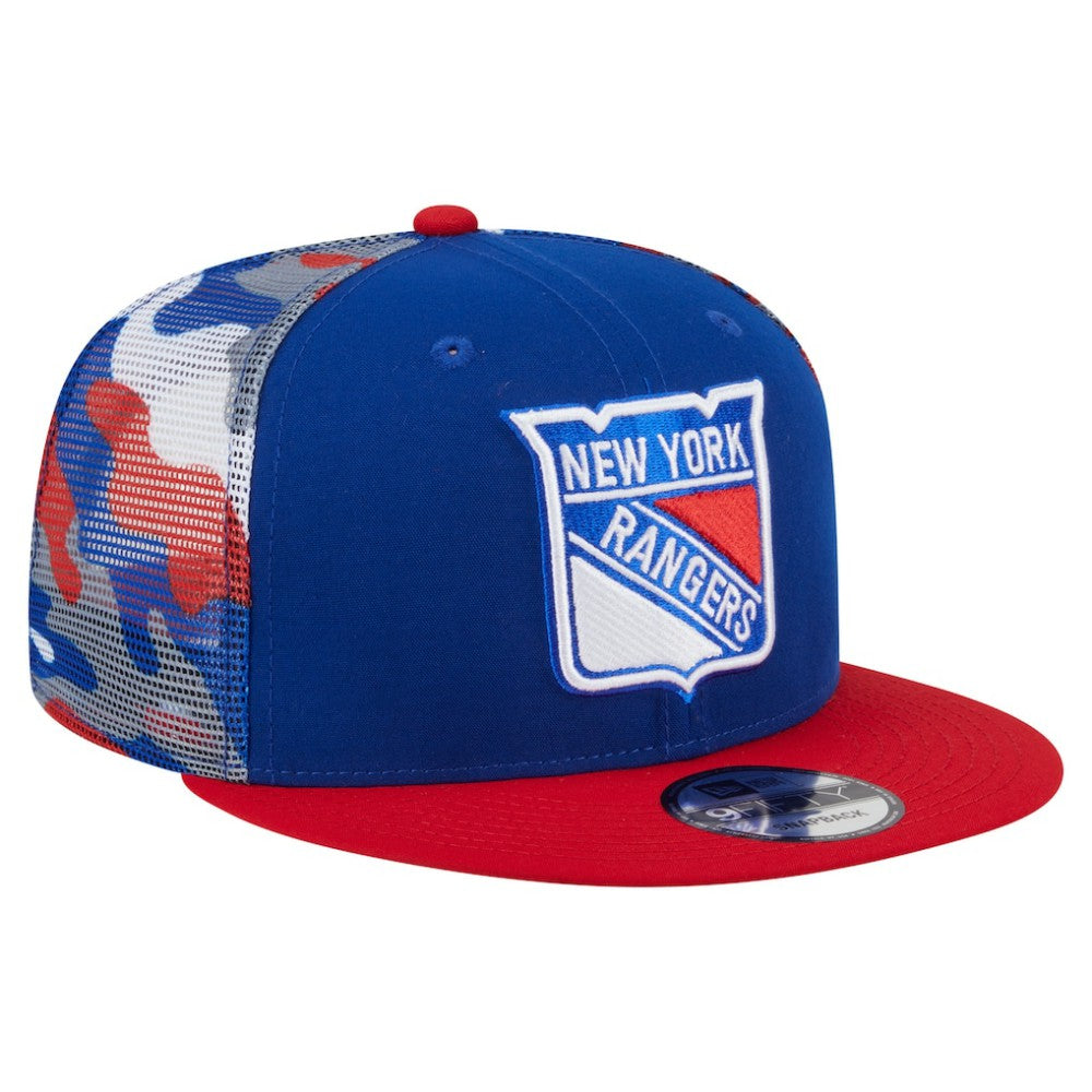 NHL Blue/Red New York Rangers New Era Camo Meshback 9FIFTY Snapback Hat